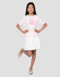 Nevada Print Stripe Wording Kaos Anak Perempuan