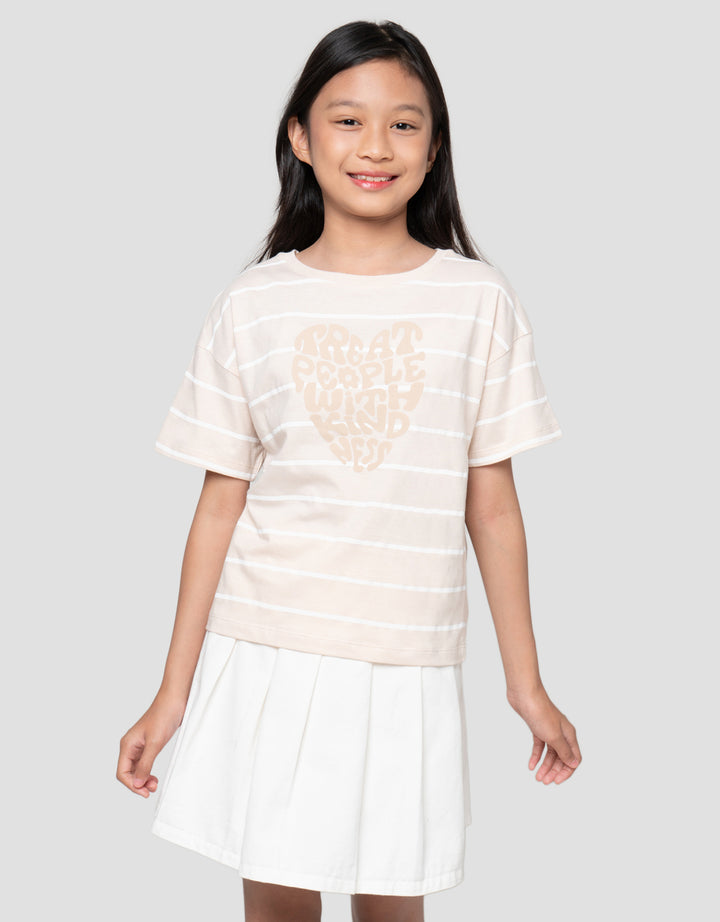 Nevada Stripe Wording Kaos Anak Perempuan