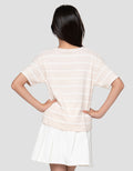 Nevada Stripe Wording Kaos Anak Perempuan