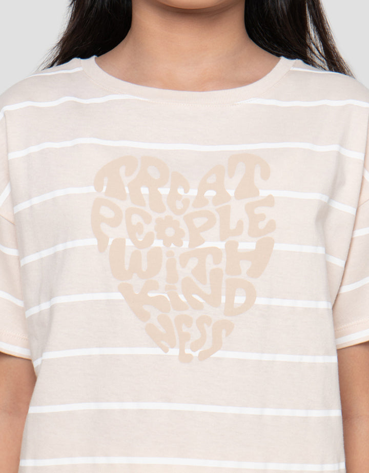 Nevada Stripe Wording Kaos Anak Perempuan