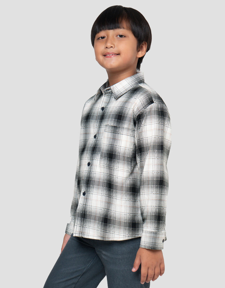 Little M Ft Nel Print Kemeja Anak Laki-laki
