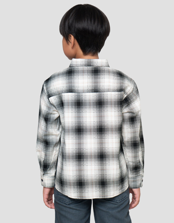 Little M Ft Nel Print Kemeja Anak Laki-laki