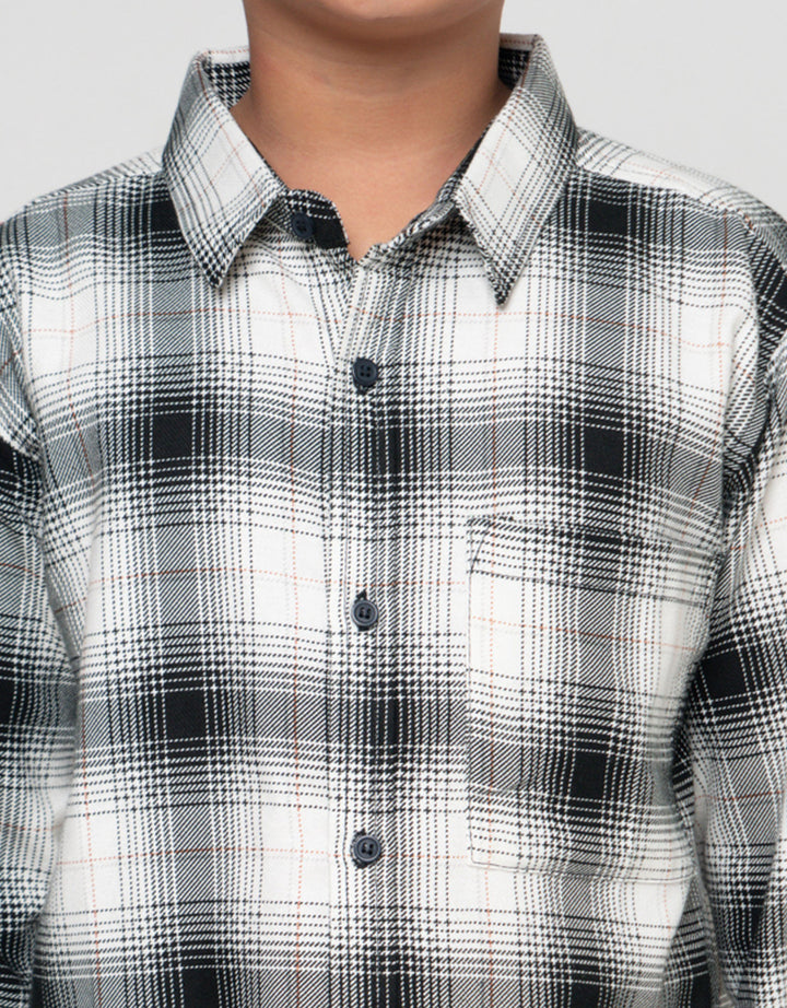 Little M Ft Nel Print Kemeja Anak Laki-laki