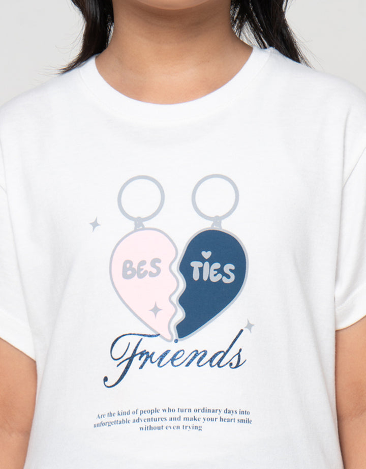 Little M  Wording Friends Kaos Anak Perempuan