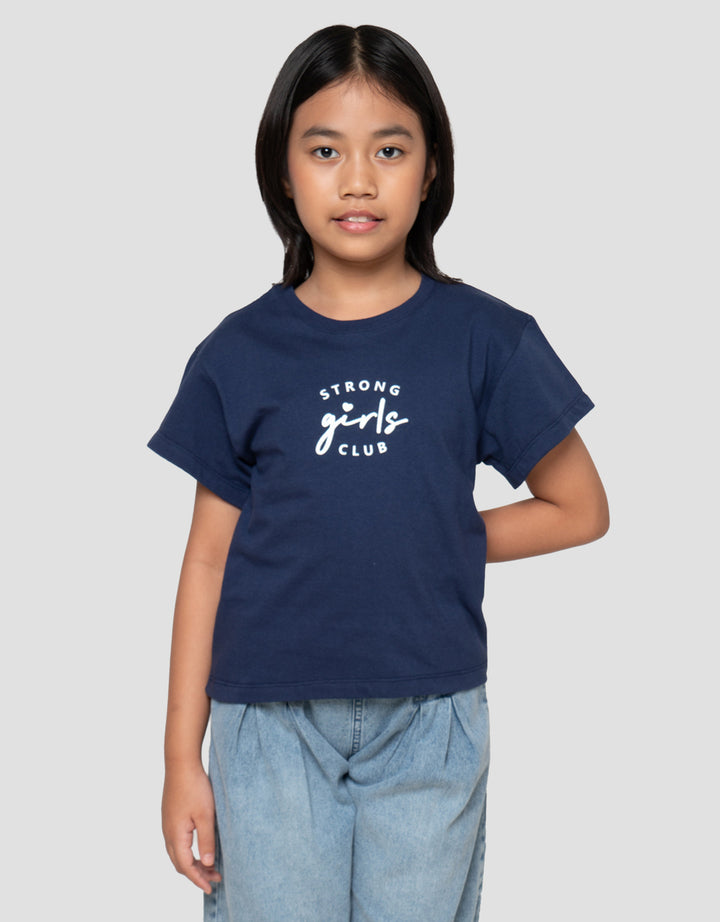 Little M  Wording Strong Girls Club Kaos Anak Perempuan