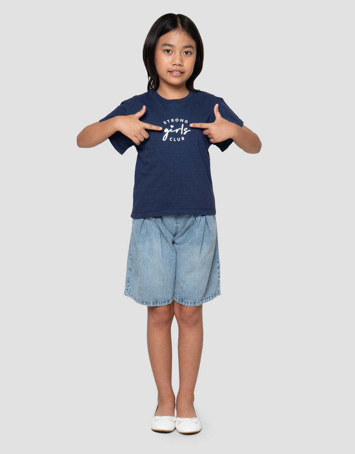 Little M  Wording Strong Girls Club Kaos Anak Perempuan