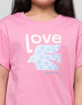 Little M Love Bird Print Kaos Anak Perempuan