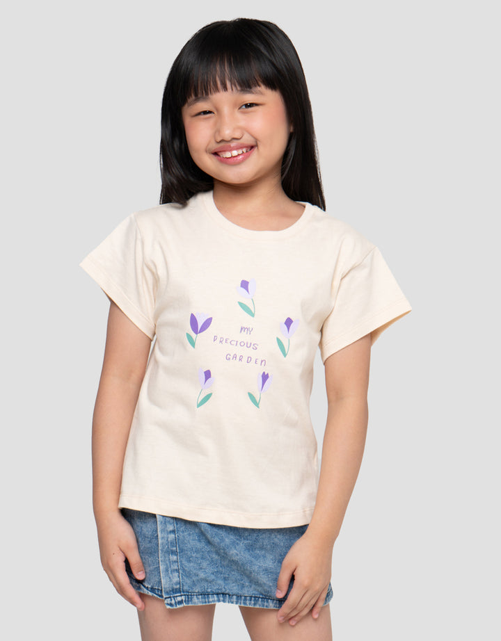 Little M Flowers Print Kaos Anak Perempuan