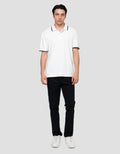 Cole Fancy Solid Jersey Spandex Collar Lis Kaos Polo Pria