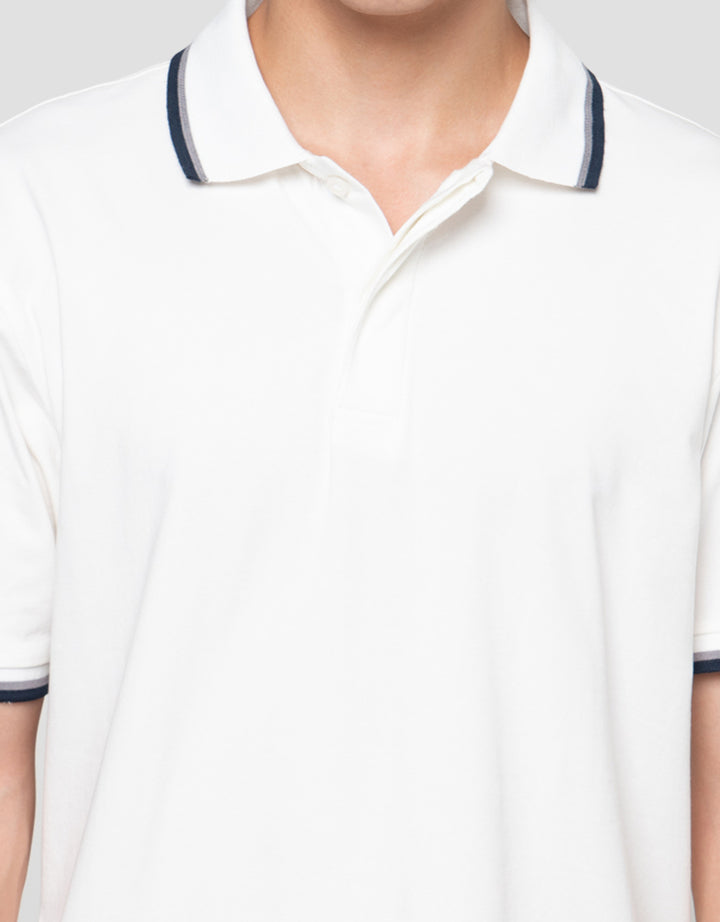 Cole Fancy Solid Jersey Spandex Collar Lis Kaos Polo Pria
