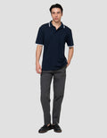 Cole Fancy Solid Jersey Spandex Collar Lis Kaos Polo Pria