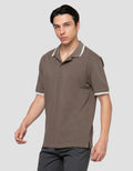 Cole Fancy Solid Jersey Spandex Collar Lis Kaos Polo Pria