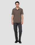 Cole Fancy Solid Jersey Spandex Collar Lis Kaos Polo Pria
