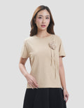 Connexion With Flower Tangkai Kaos Lengan Pendek Wanita