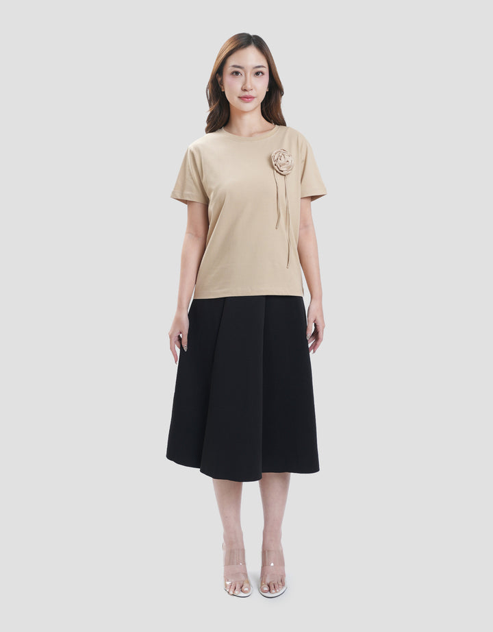 Connexion With Flower Tangkai Kaos Lengan Pendek Wanita