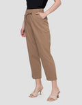 Connexion Elastics Solid Linen Tappered Celana Panjang Wanita