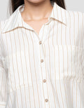 Connexion Yarn Stripe Kemeja Wanita