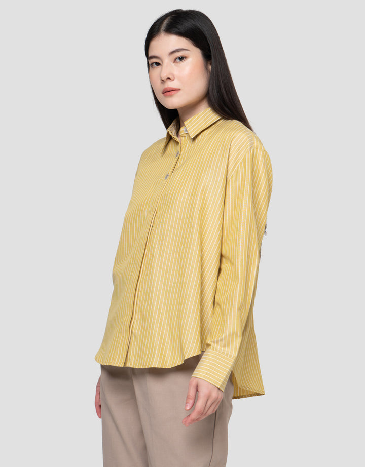 Connexion Stripe Loose Kemeja Wanita