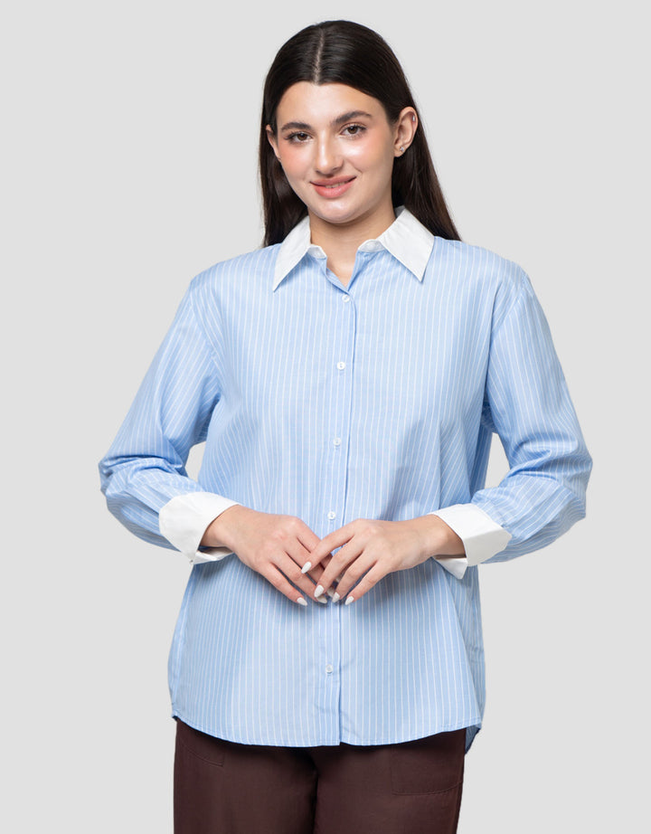 Connexion Loose Stripe Kemeja Wanita