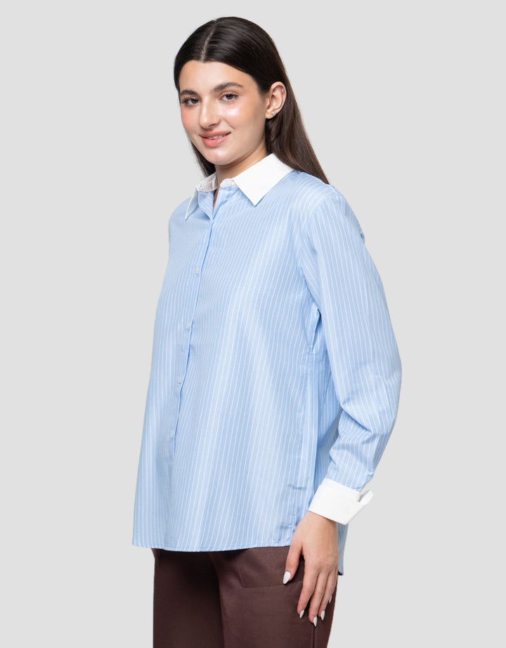 Connexion Loose Stripe Kemeja Wanita