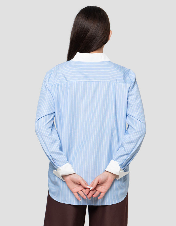 Connexion Loose Stripe Kemeja Wanita