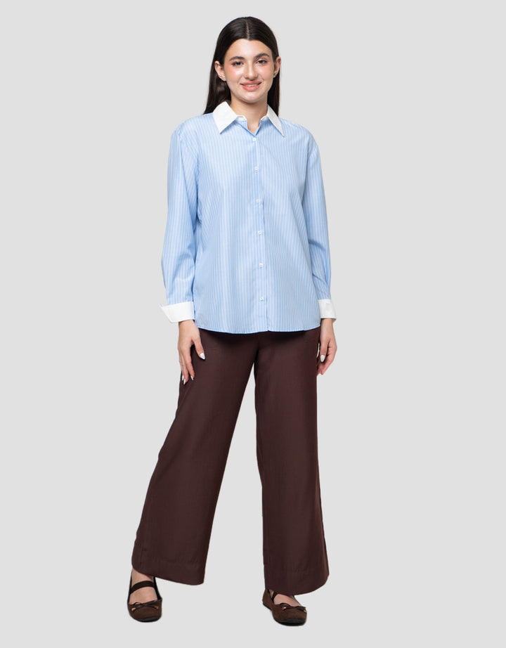 Connexion Loose Stripe Kemeja Wanita