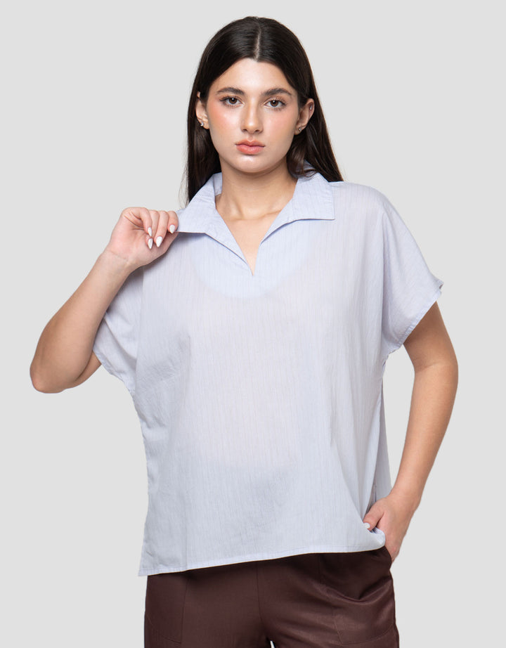 Connexion Dyed Yarn Blouse Wanita
