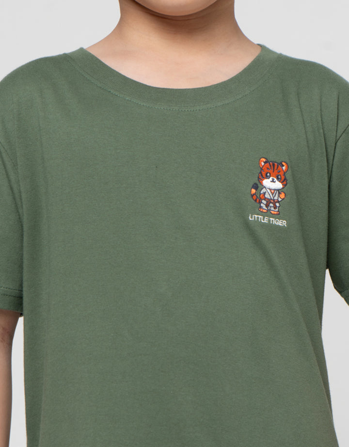 Little M Bordir Polos Little Tiger Setelan Anak Laki-Laki