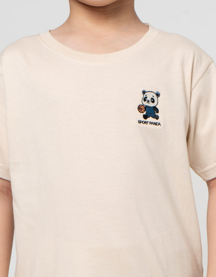 Little M Panda Bordir Set Pakaian Anak Laki-laki