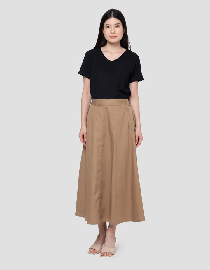 Connexion A Line Ctn Twl Ankle Length Cut Nsewn All Over Rok Maxi Wanita