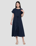 Connexion Nidi Kenght Dress With Front Skit Blend Dress Wanita
