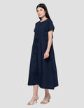 Connexion Nidi Kenght Dress With Front Skit Blend Dress Wanita