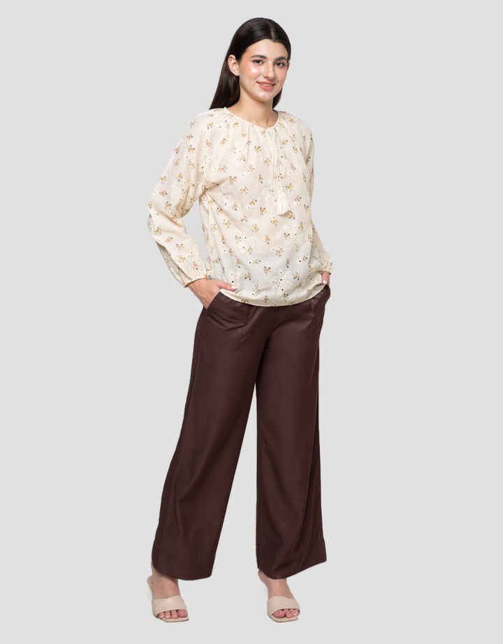 Connexion Embro Blue Flower Kemeja Wanita