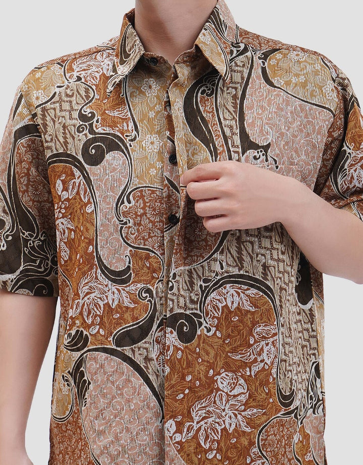 Arjuna Weda Hem Sekar Jagad Kemeja Batik Pria