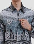 Arjuna Weda Reg Fit Batik Mega Mendung Kemeja Batik Pria