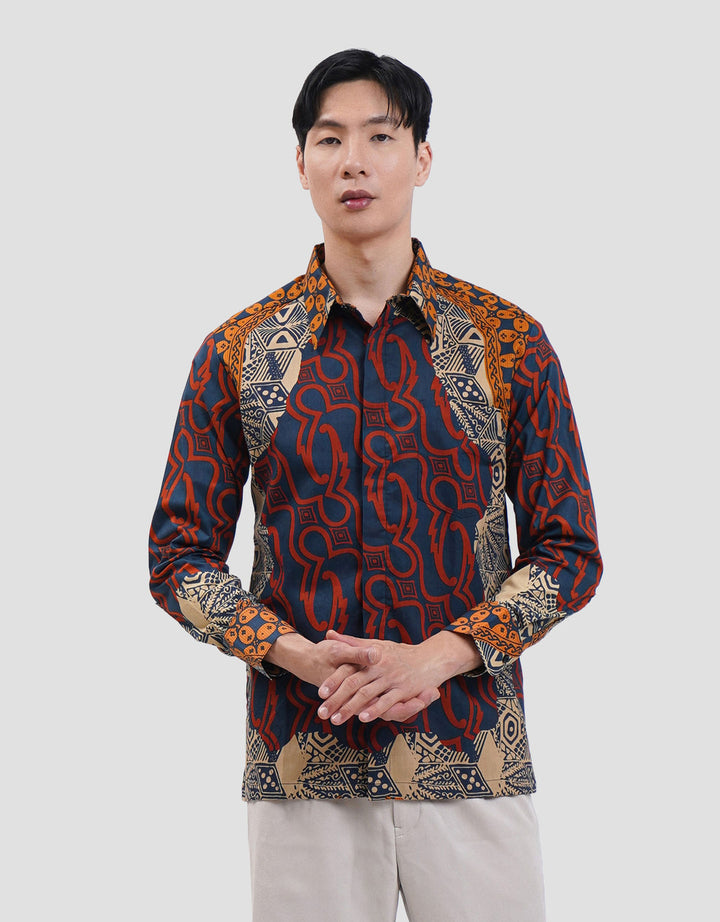 Arjuna Weda Parang Kawung Kemeja Batik Pria