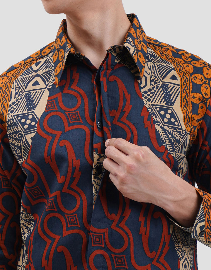 Arjuna Weda Parang Kawung Kemeja Batik Pria