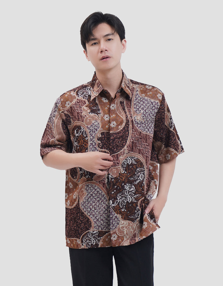 Arjuna Weda Hem Sekar Jagad Kemeja Batik Pria