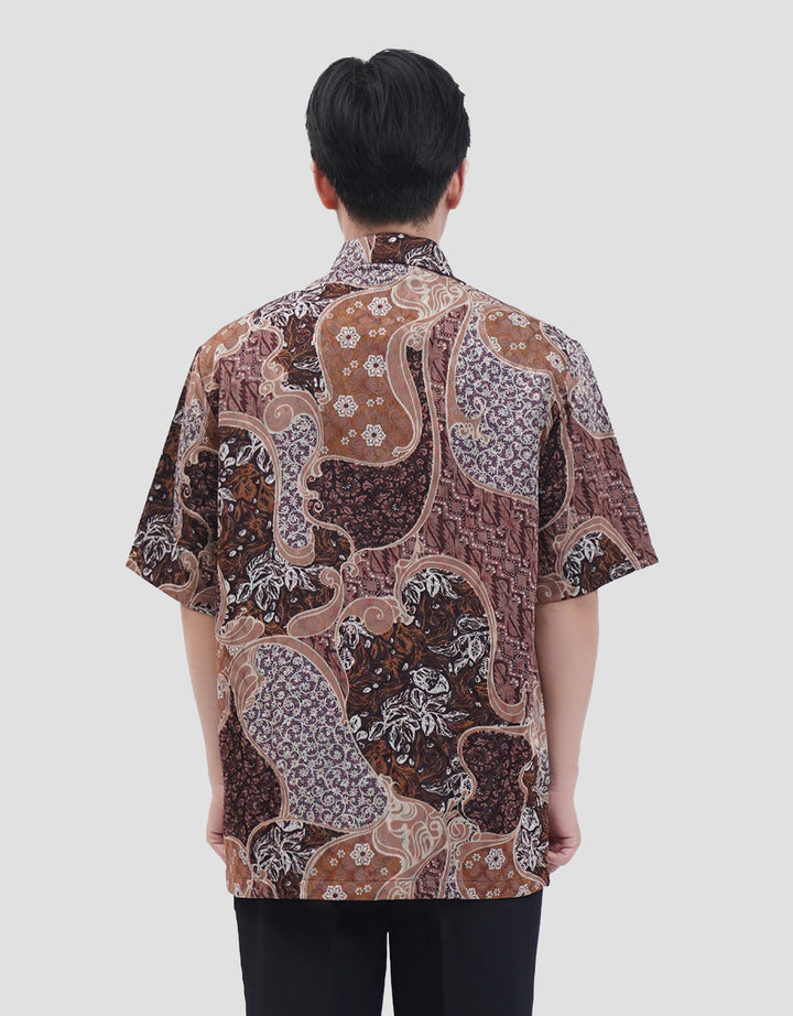 Arjuna Weda Hem Sekar Jagad Kemeja Batik Pria