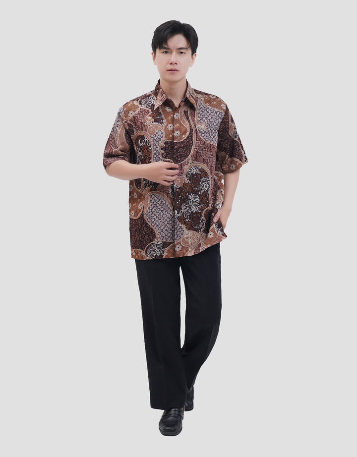 Arjuna Weda Hem Sekar Jagad Kemeja Batik Pria