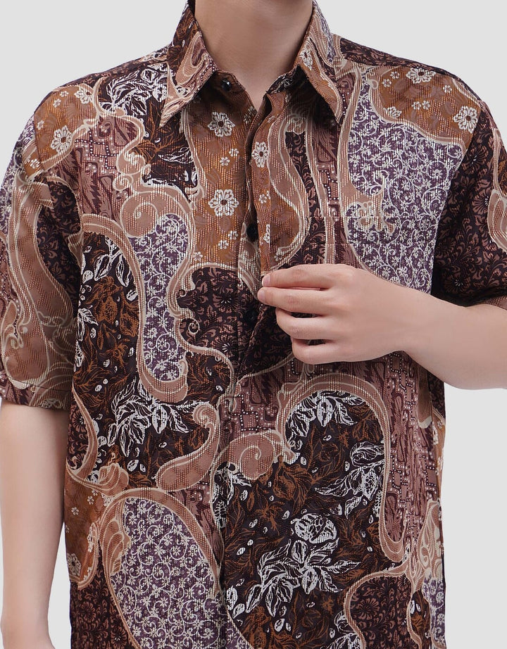 Arjuna Weda Hem Sekar Jagad Kemeja Batik Pria