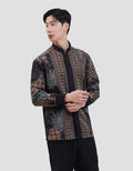 Arjuna Weda Kemeja Koko Batik Border Kawung Kemeja Batik Pria