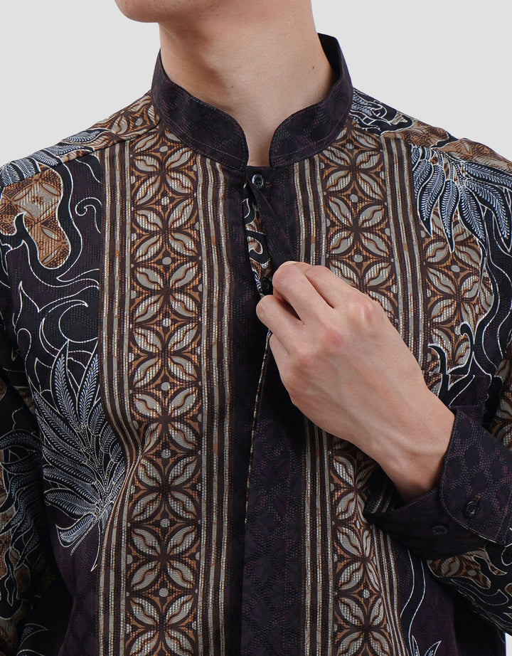 Arjuna Weda Kemeja Koko Batik Border Kawung Kemeja Batik Pria