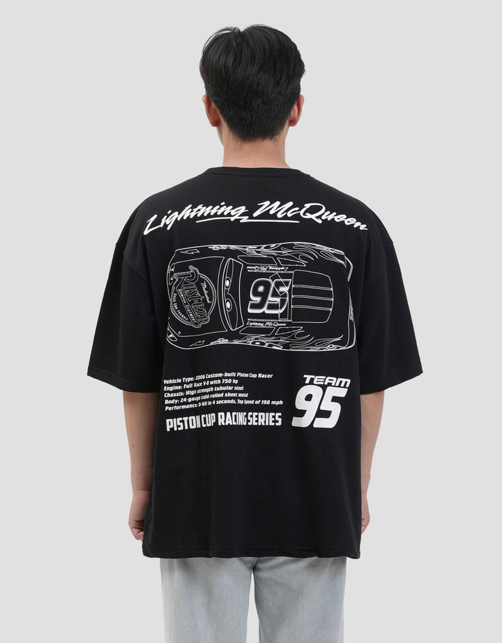 Disney Cars Lighting Mcqueen Backprint Kaos Oversize Pria