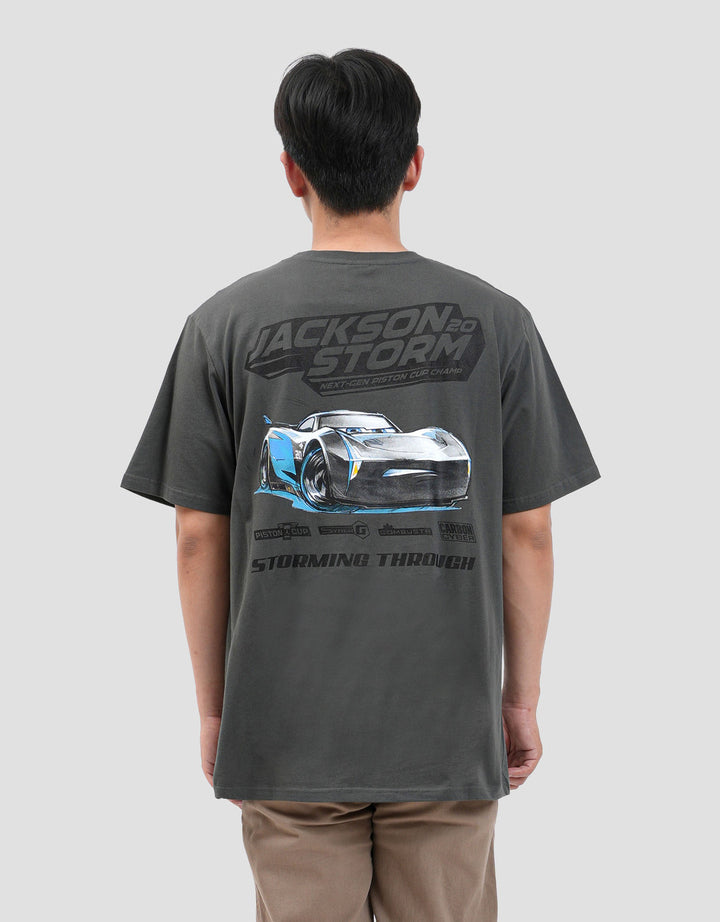 Disney Reg Cars Jackson Storm Backprint Kaos Pria