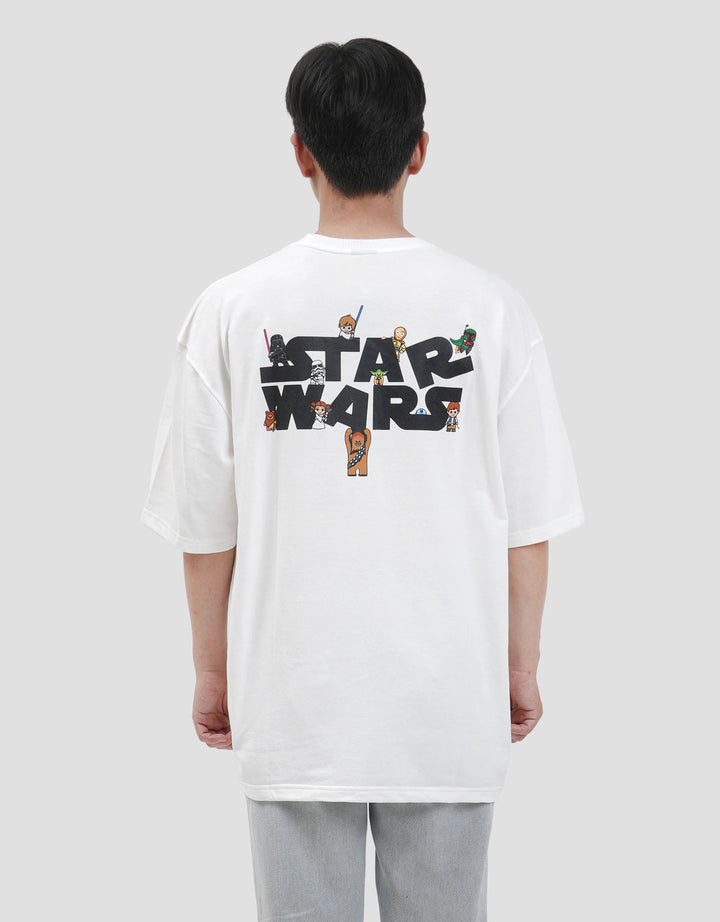 Star Wars Os Doodle All Characters Backprint Kaos Oversize Pria