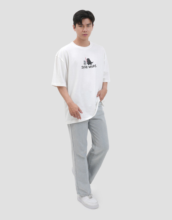 Star Wars Os Doodle All Characters Backprint Kaos Oversize Pria