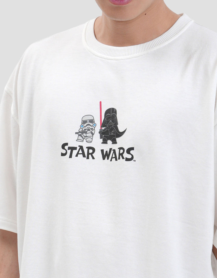 Star Wars Os Doodle All Characters Backprint Kaos Oversize Pria