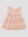 Little M Stripe Textured With Smoke Dress Bayi