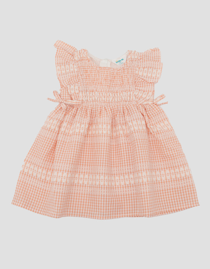 Little M Stripe Textured With Smoke Dress Bayi
